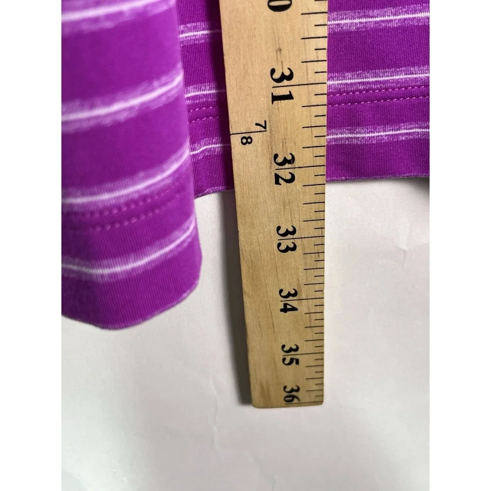 Nike Golf Dri-Fit Polo Shirt Men's Sz XL Purple with White Stripes‎ Lightweight